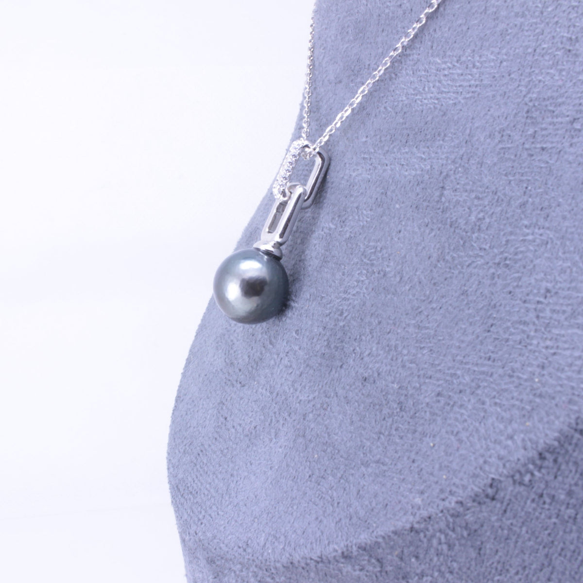 Pendentif Double Carré Perle Tahiti  12.5-13MM