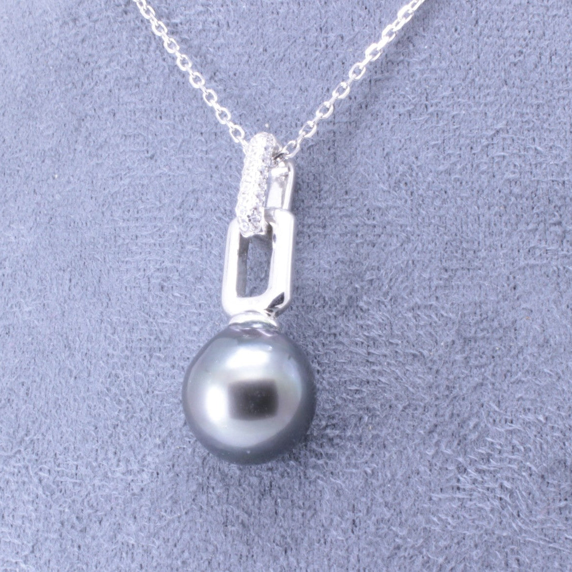 Pendentif Double Carré Perle Tahiti 13-13.5MM