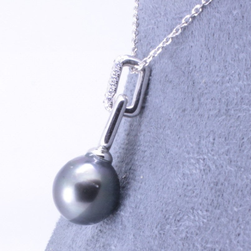 Pendentif Double Carré Perle Tahiti 13-13.5MM