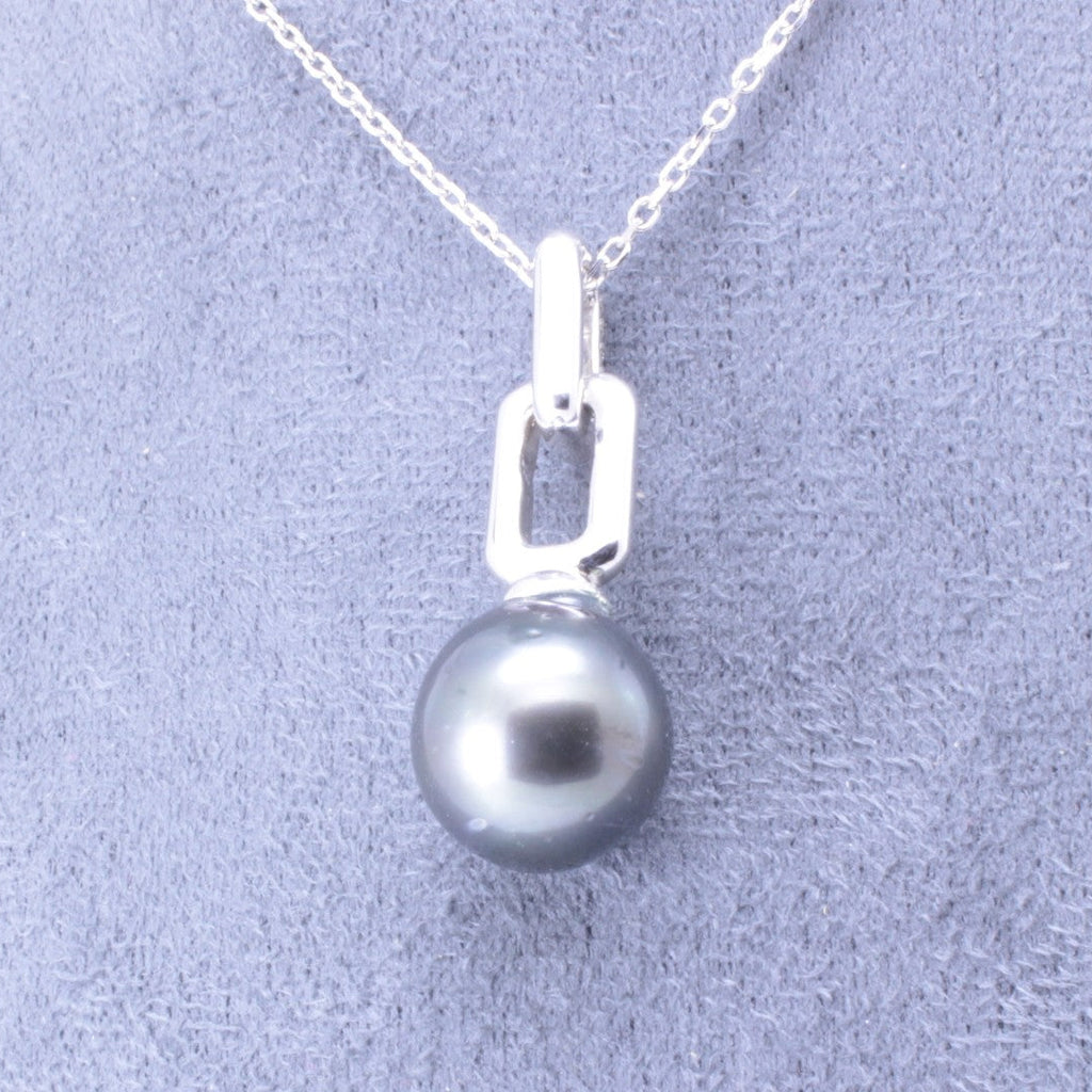 Pendentif Double Carré Perle Tahiti 13-13.5MM