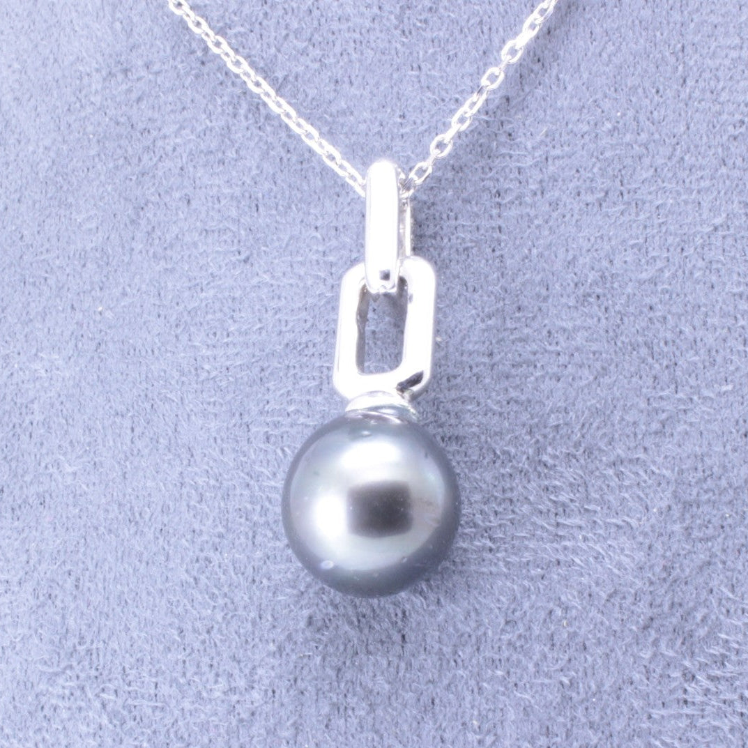 Pendentif Double Carré Perle Tahiti 13-13.5MM